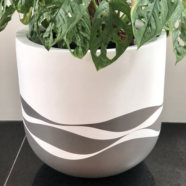 Medium Waves Plant Pot in Charcoal