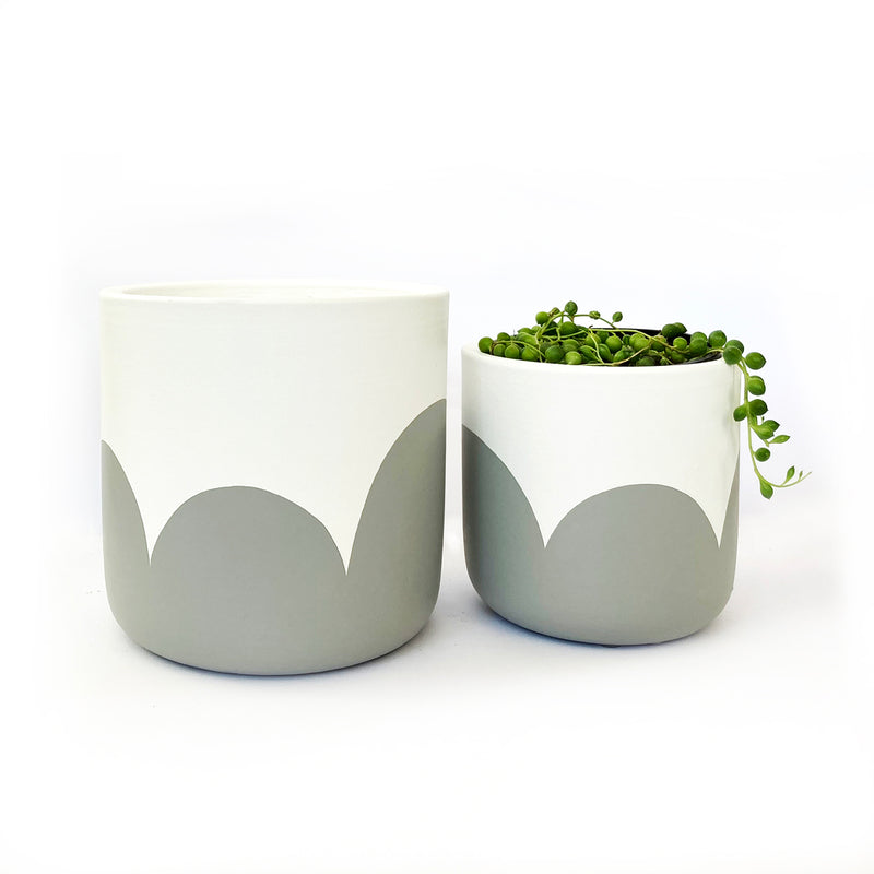 Boldly Bloom Grey Clay Plant Pot
