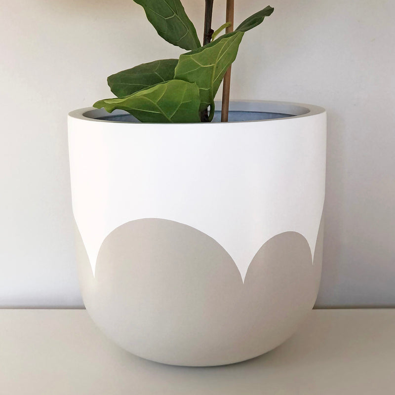 Medium Boldly Bloom Plant Pot in Dove Grey