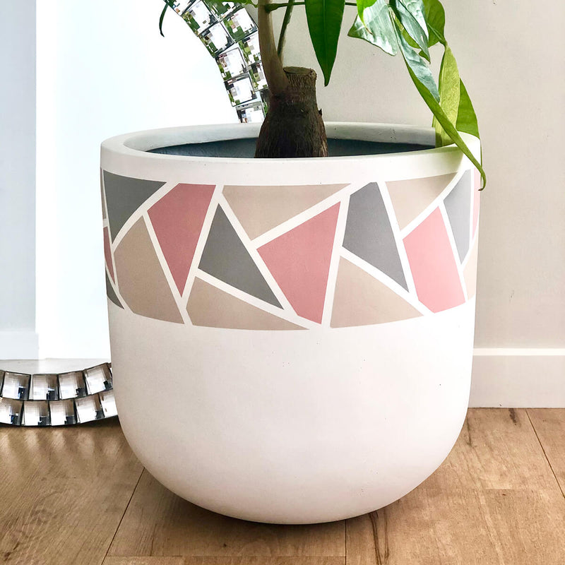 Custom Painted Mosaic Lightweight Plant Pot