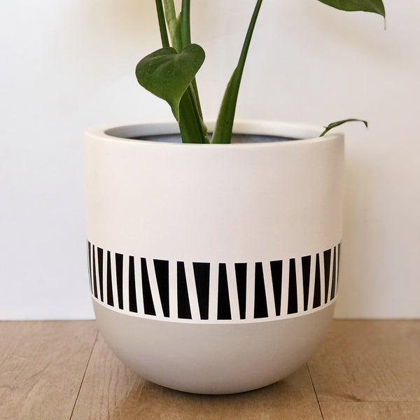 Small Pick Up Sticks Plant Pot in Dove Grey and Black